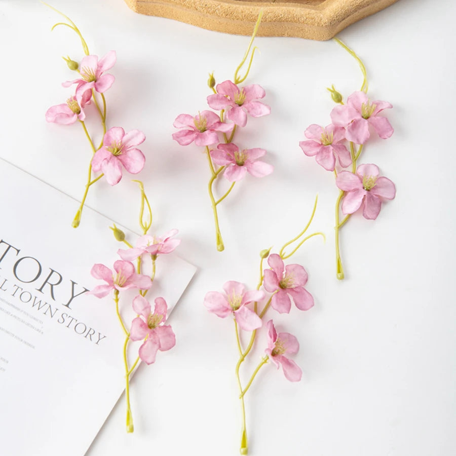 Silk Plum Blossom Artificial Flowers – 50/100 Pcs for DIY Artificial Silk Flowers Babs Deep Pink 50pcs