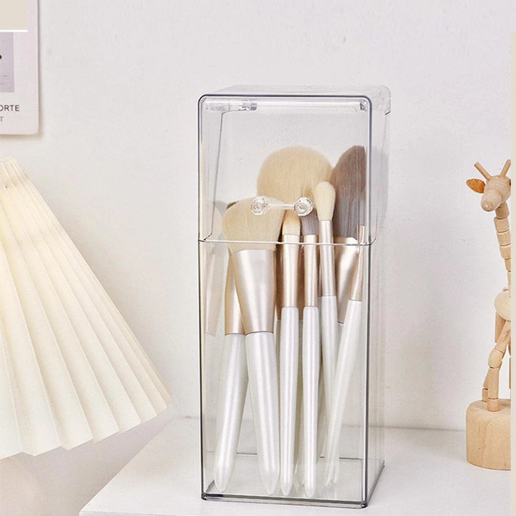 Transparent Makeup Brush Storage Box & Organizer with Lid Makeup Brush Organizer Babs