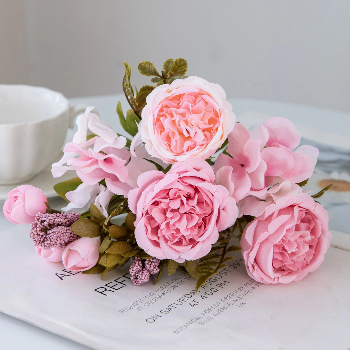Silk Peony Hydrangea Artificial Flowers – Wedding & Home Décor Artificial Silk Flowers Babs color 1 1 pc