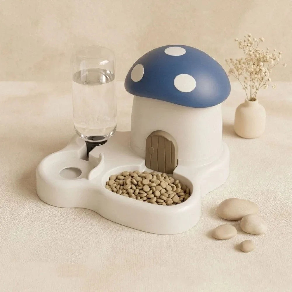 2-in-1 Mushroom Automatic Pet Feeder & Water Dispenser Automatic Pet Feeder Babs Blue
