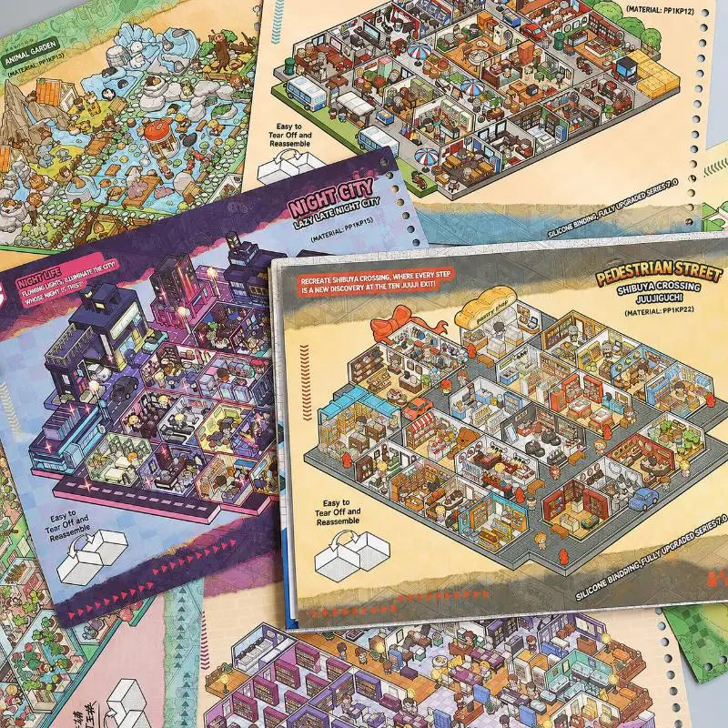 Micro Scene Sticker Book – 7 Themes, 120 Grid Scenes for Kids Kids Activity Book Babs