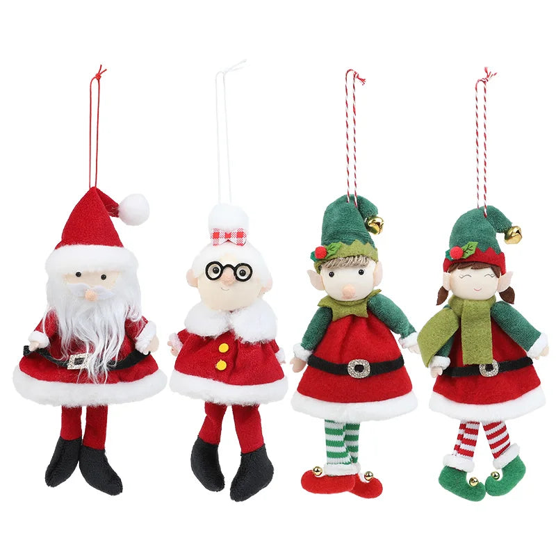 Christmas Elf Plush Doll Hanging Ornament – Xmas Tree Pendant Christmas Plush Ornament Babs