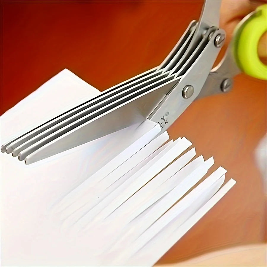 5-Layer Stainless Steel Multi-Blade Kitchen Herb Scissors Kitchen Scissors Babs
