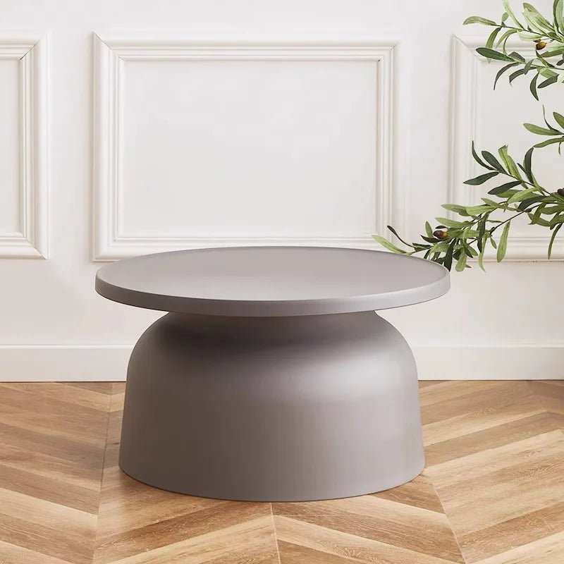 Nordic Round Coffee Table with Storage | Modern Living Room Round Coffee Table Babs Grey-Large