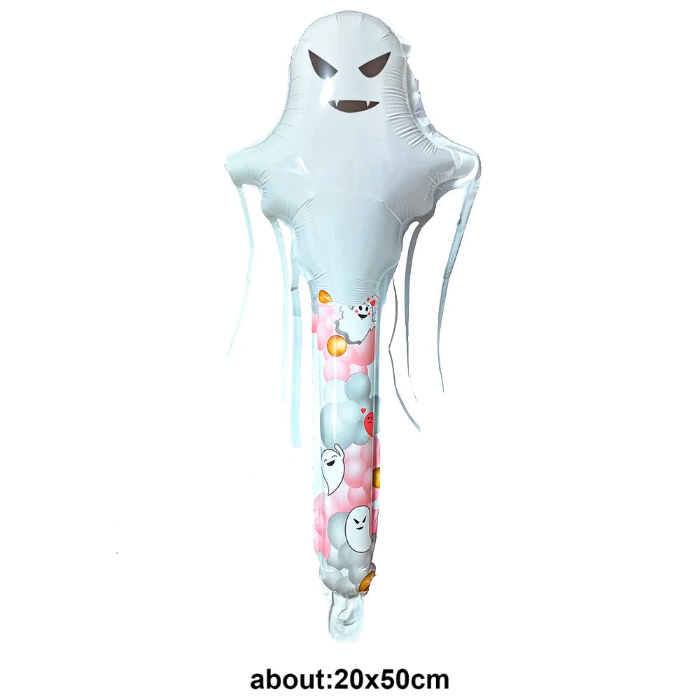 Halloween Handheld Foil Balloons – Pumpkin Ghost Skeleton 1/5/10Pc Halloween Foil Balloons Babs A-9 As pictures show 5pcs