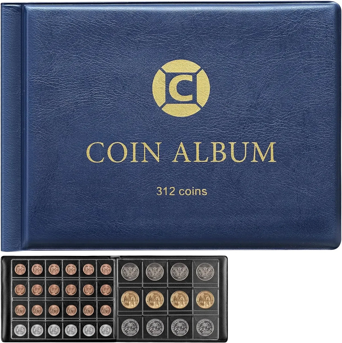 312-Pocket Coin Collection Album Binder | 20–46mm Coins Coin Collection Album Babs