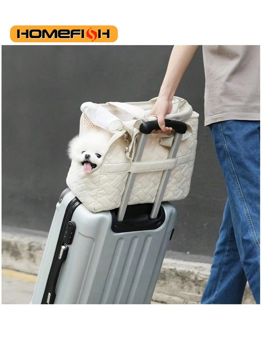 Large Breathable Canvas Pet Tote Bag for Cats & Small Dogs Pet Carrier Tote Babs