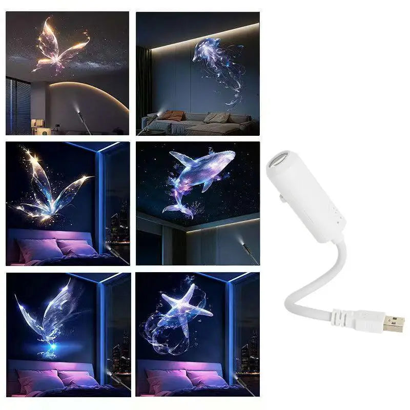 USB Star Projector Night Light – Galaxy, Ocean & Sky Modes Star Projector Lamp Babs USB Type-C C