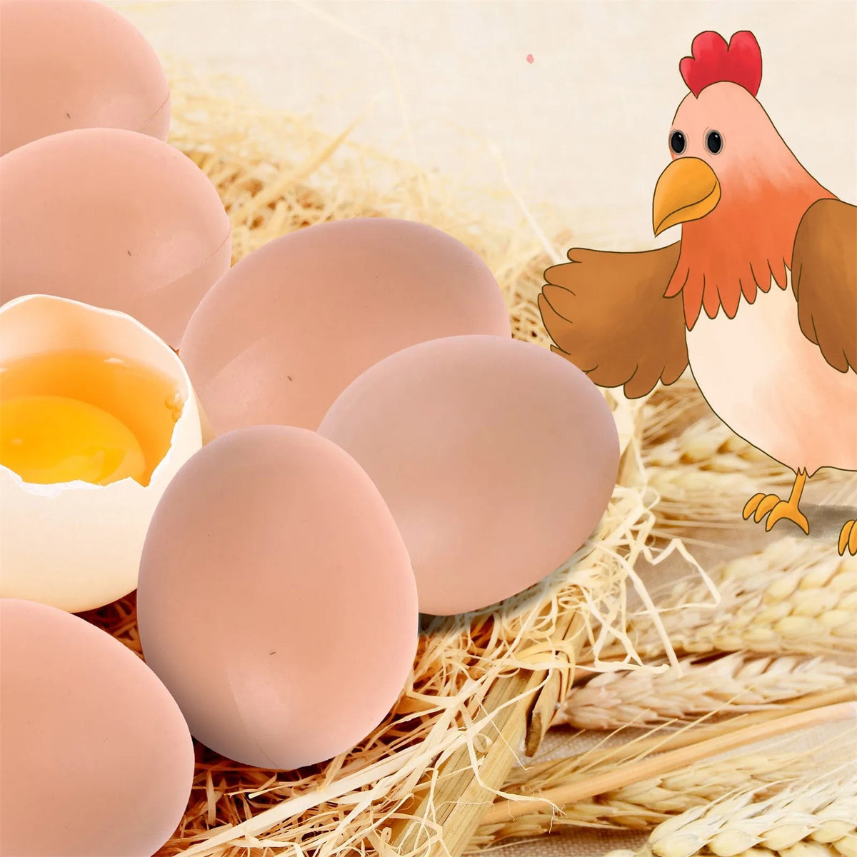 Fake Nesting Eggs for Chickens – Plastic Nest Training Eggs 6/12 Pack Poultry Nesting Eggs Babs