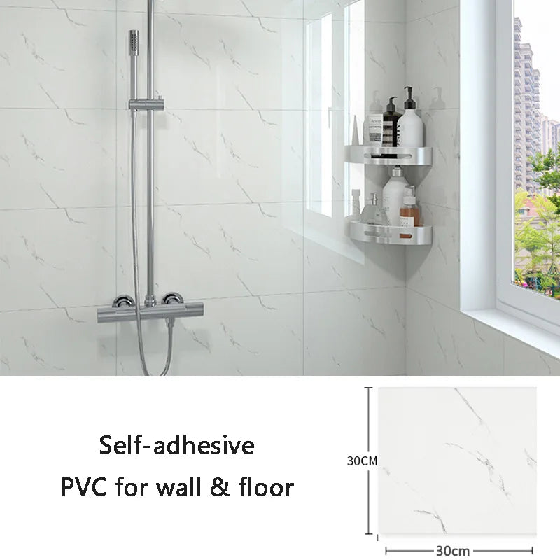 10pcs PVC Marble Tile Wall Stickers – Waterproof Self-Adhesive Decal Wall Tile Stickers Babs Yashi Bai 10pcs