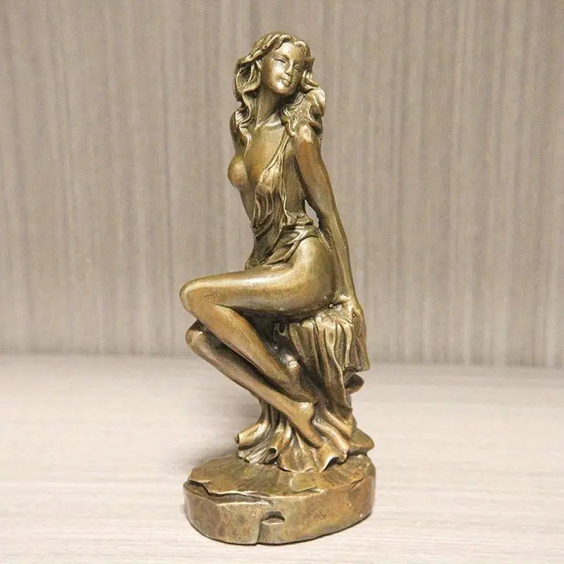 Oriental Women Brass Sculpture Desktop Statue | Home Decor Decorative Figurine Babs
