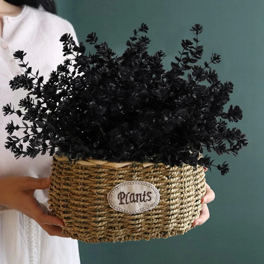 16 Pcs Fake Eucalyptus Stems – Artificial Greenery Decor Set Artificial Plant Stems Babs black 16 pcs