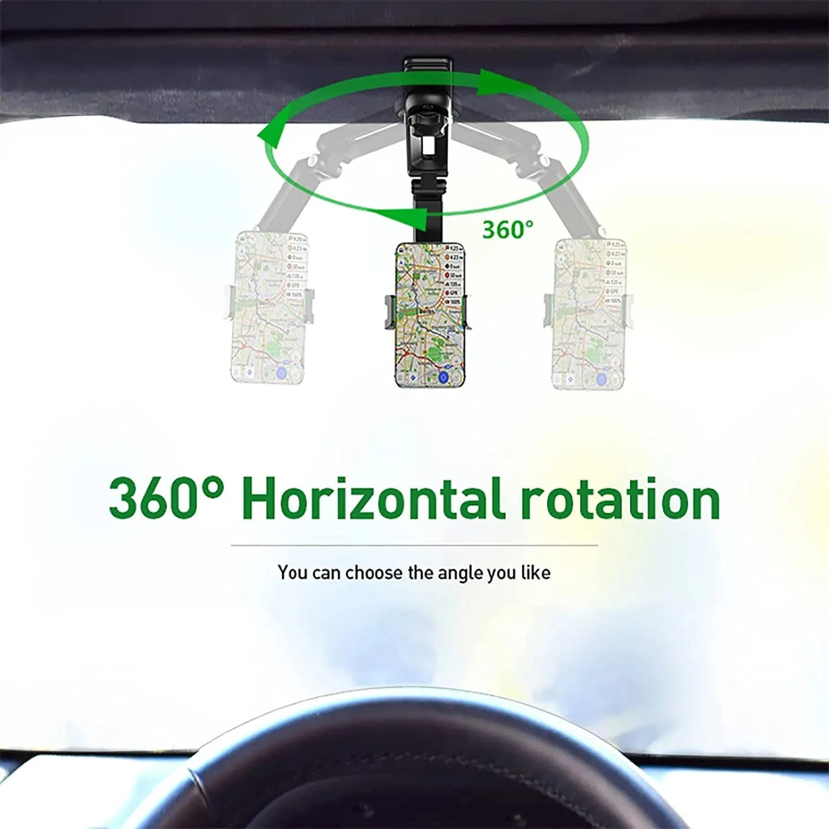 360° Rotating Car Sun Visor Phone Holder – Universal Mount Car Phone Holder Babs