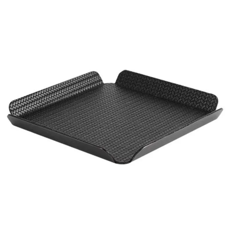 Modern Metal & Leather Storage Tray – Minimalist Desk Organizer Decorative Storage Tray Babs