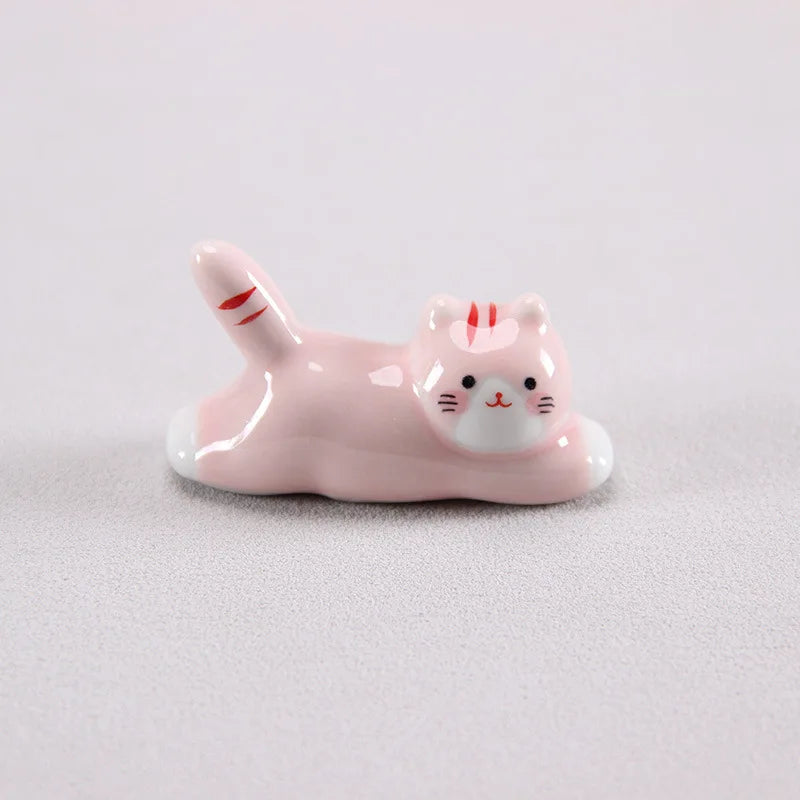 Japanese Ceramic Cat Chopstick Holder & Utensil Rest Chopstick Rest Babs