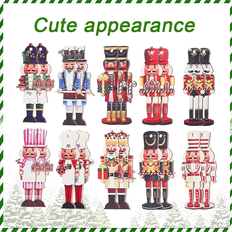 20Pcs Wooden Nutcracker Soldier Christmas Tree Ornaments Christmas Tree Ornaments Babs