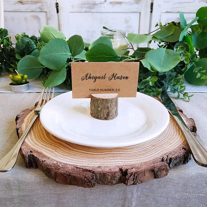 10pcs Wood Place Card Holders – Rustic Wedding & Party Table Decor Place Card Holders Babs