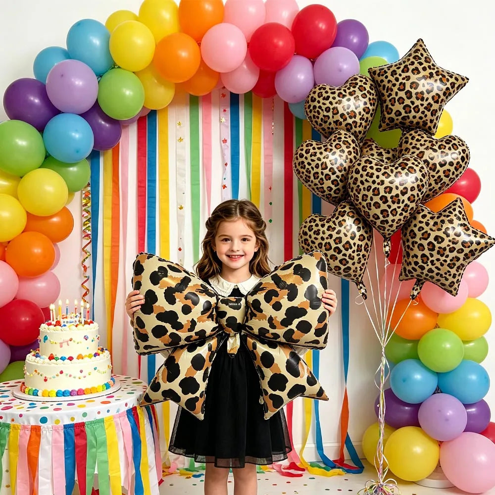 Leopard Print Foil Balloon Set – Safari Birthday Party Decor Party Foil Balloons Babs