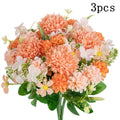 Silk Chrysanthemum Artificial Flowers 3/6 Pcs – Wedding Décor Artificial Silk Flowers Babs Orange 6 pcs