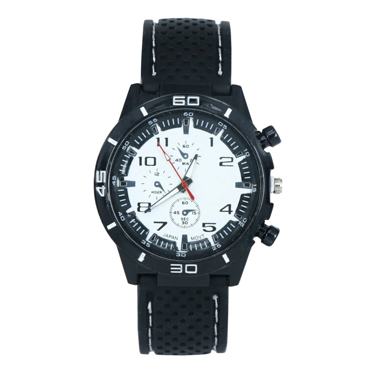 ISHOWTIENDA Men's Quartz Sport Watch – Chronograph Silicone Quartz Sport Watch Babs White