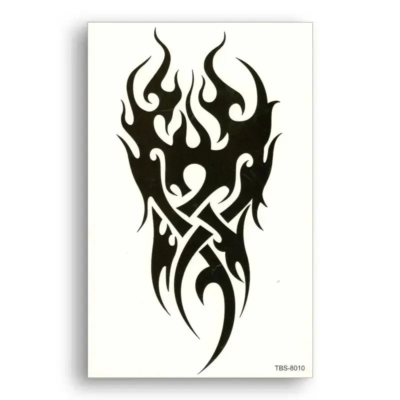 2pcs Tribal Dragon Fire Temporary Tattoos – Waterproof Stickers Temporary Tattoo Babs