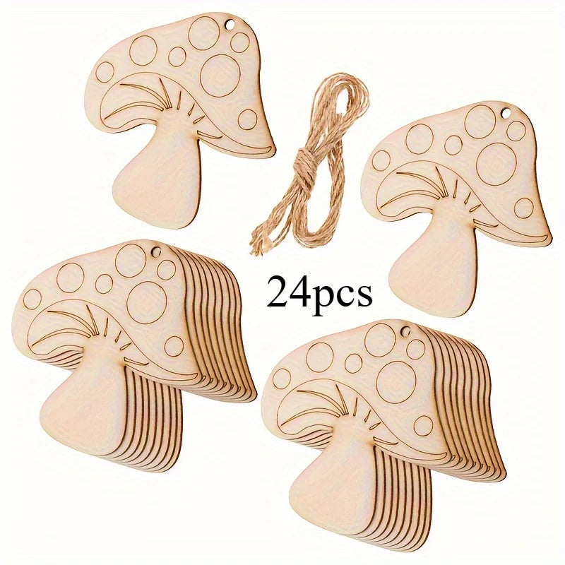 Wooden DIY Craft Shapes – Wood Slices for Ornaments & Decor Wood Craft Shapes Babs 24pcs