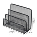 3-Layer Black Metal Mesh Desk Organizer – File & Book Rack Desk File Organizer Babs black