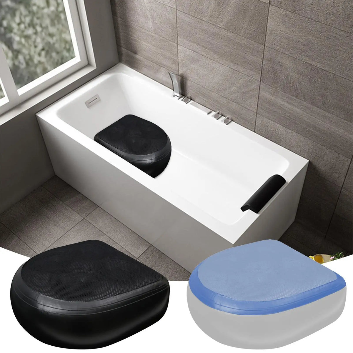 Inflatable Hot Tub Booster Seat – Non-Slip Suction Cups Inflatable Bath Seat Babs