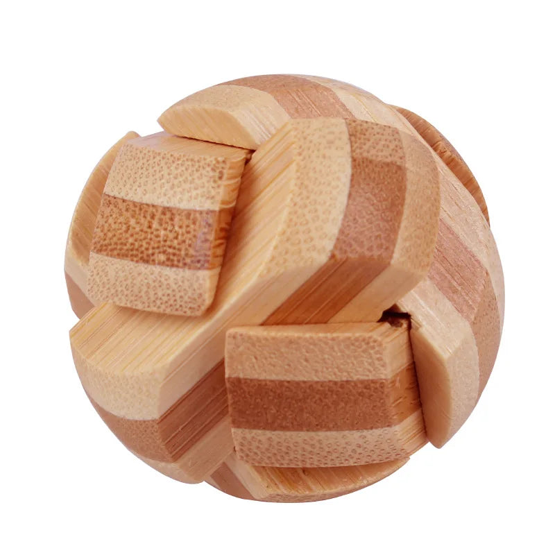 Bamboo Kongming Lock 3D Interlocking Puzzle Brain Teaser Toy 3D Interlocking Puzzle Babs 1Pc 4