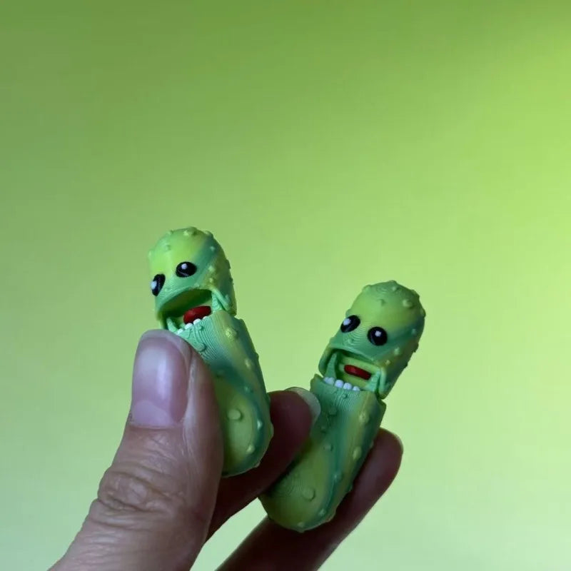 3D Printed Movable Cucumber Figurine – Desk Decor & Gift Novelty Figurine Babs