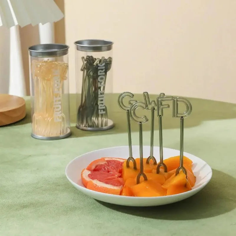 26pcs English Letter Fruit Forks – Cute Plastic Dessert Picks Dessert Forks Set Babs