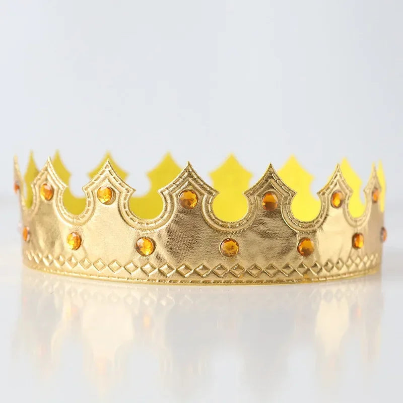 Kids Royal Crown Tiara – Gold & Silver Birthday Party Hat Kids Crown Headband Babs gold 1