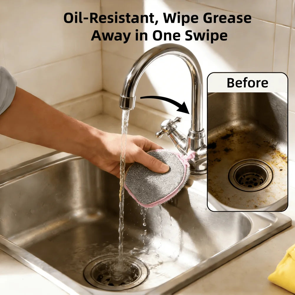 Double-Sided Non-Scratch Dish Sponge | Anti-Oil Kitchen Pad Dish Scrub Sponge Babs