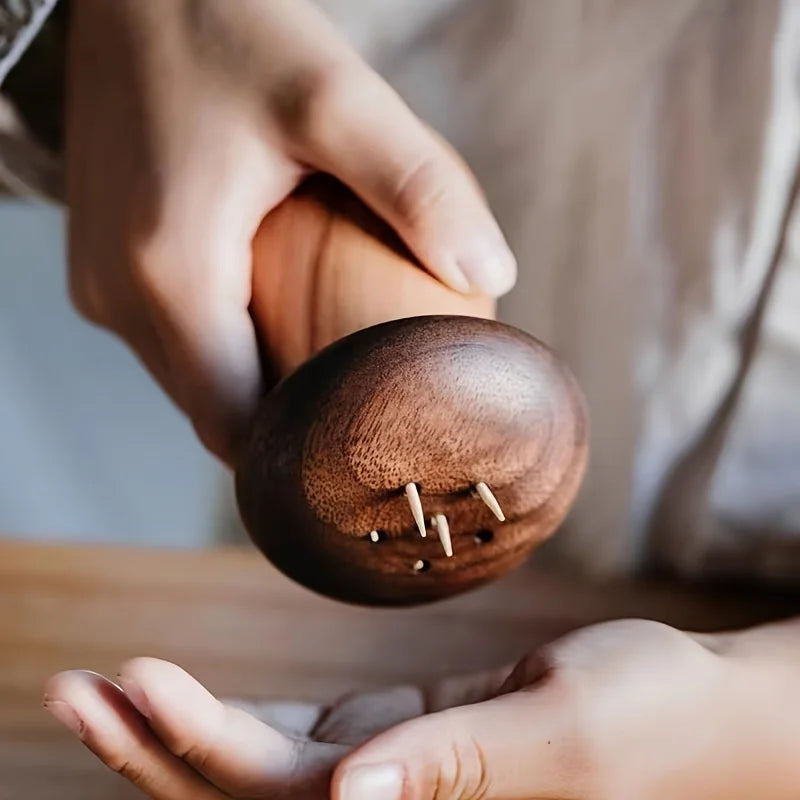 Black Walnut Mushroom Toothpick Dispenser & Holder Box Toothpick Dispenser Babs