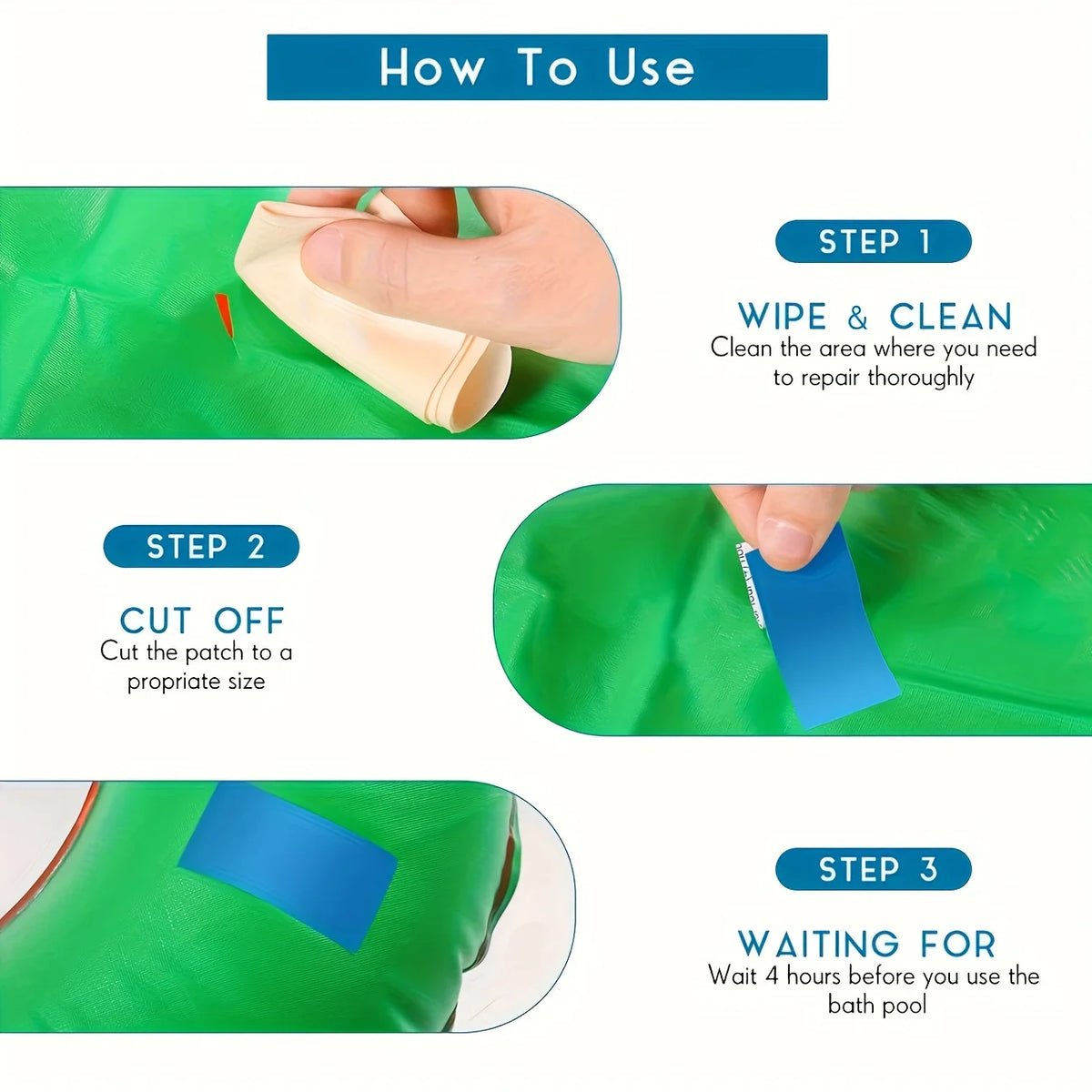 PVC Swimming Pool Patch Kit – Underwater Self-Adhesive Repair Pool Repair Kit Babs