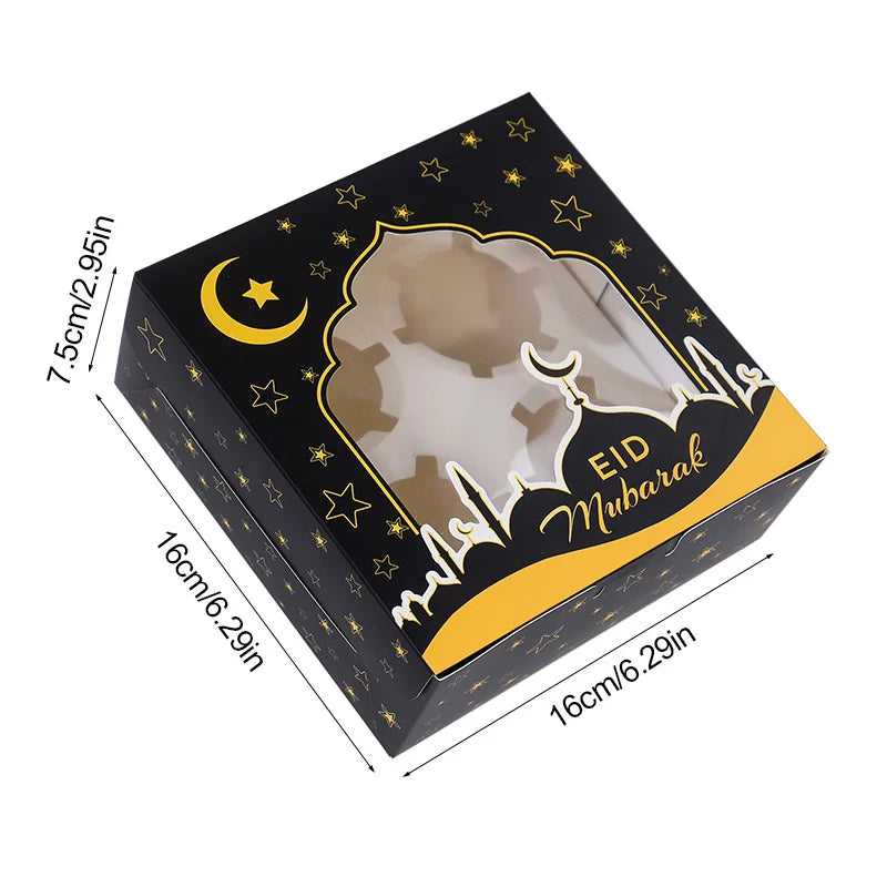 Eid Mubarak Cupcake Gift Boxes – Ramadan Kareem Party Decor Holiday Gift Boxes Babs