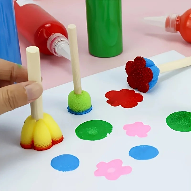 5-Piece Mini Sponge Painting Brush Set for Kids Arts & Crafts Kids Craft Brush Set Babs