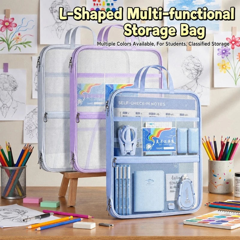 A4 Waterproof Document Bag Multi-Layer Zipper File Pouch Document File Bag Babs