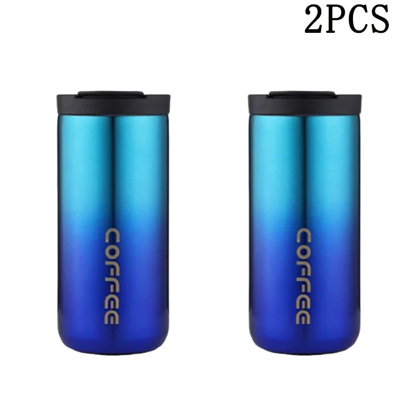 400ml Stainless Steel Vacuum Thermos Travel Mug – Leakproof Vacuum Thermos Mug Babs Blue-2PCS 400ml