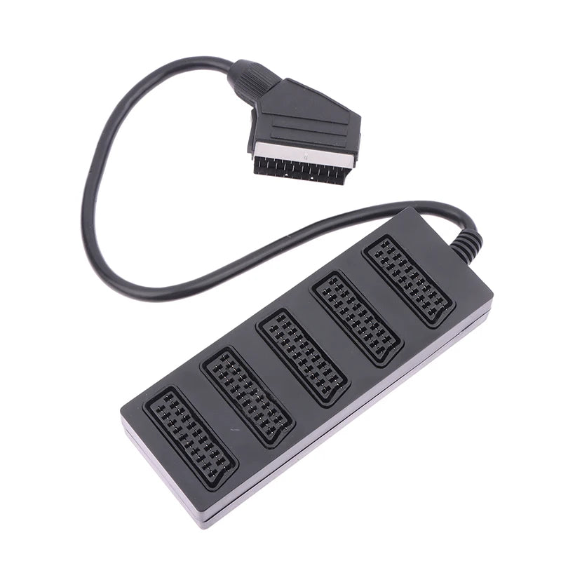 21-Pin SCART 5-Way Splitter Male to 5 Female Adapter Cable SCART Splitter Adapter Babs