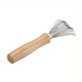 Mini Hair Brush Cleaner Tool – Metal Wire Rake & Wooden Handle Hair Brush Cleaner Babs 1pc