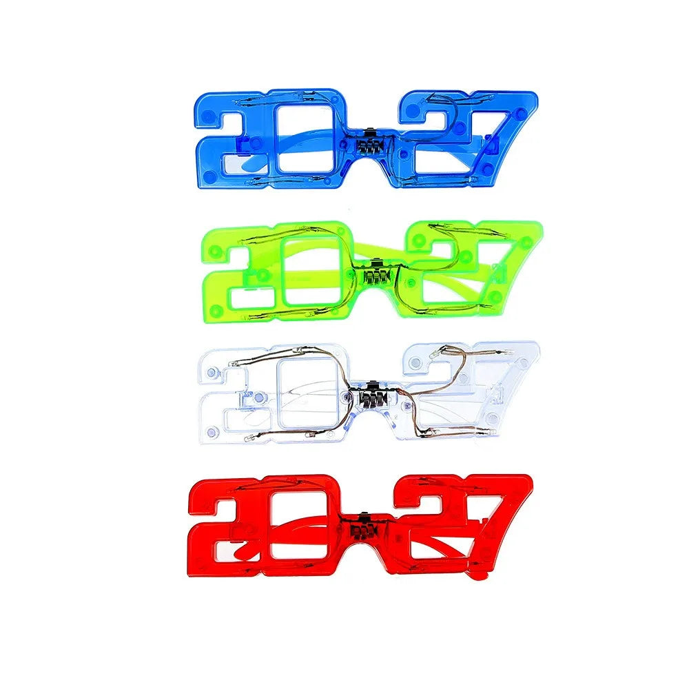 12pcs LED 2027 Glasses New Year Graduation Party Photo Props LED Party Glasses Babs 2027 mix colors