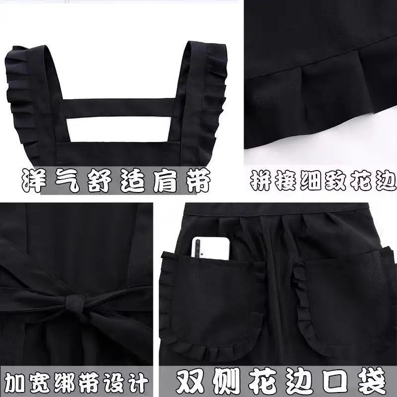 Korean Style Women's Kitchen Apron – Anti-Stain Cotton Kitchen Apron Babs