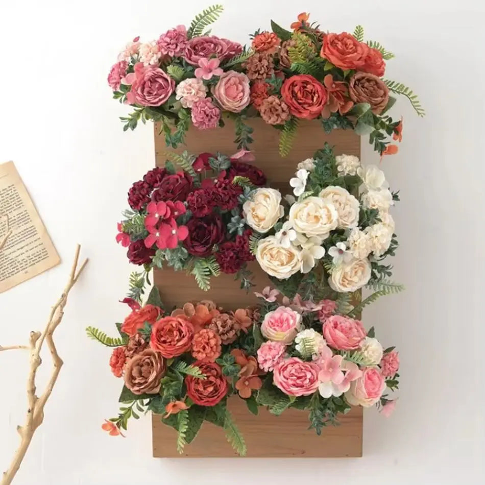 Silk Peony & Hydrangea Artificial Bouquet – Wedding & Home Décor Artificial Flower Bouquet Babs