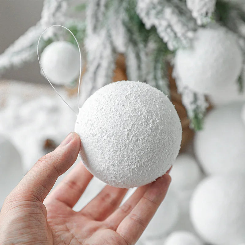 White Foam Christmas Balls – DIY Snowballs, 6pcs, 4cm & 8cm Christmas Foam Balls Babs