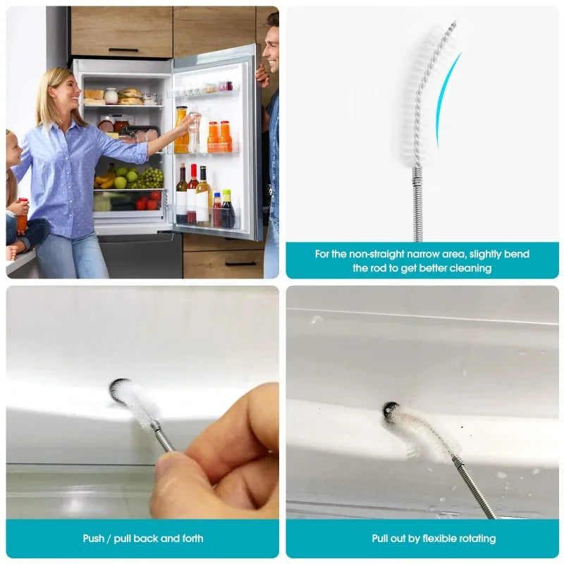 Flexible 59" Long Drain Pipe Brush – Slim Hose Cleaning Tool Pipe Cleaning Brush Babs