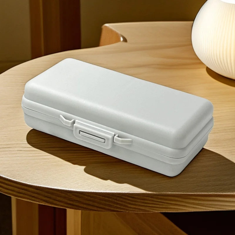 USB Storage Box with Compartments & Cover – Office & Travel Desk Storage Organizer Babs Grey