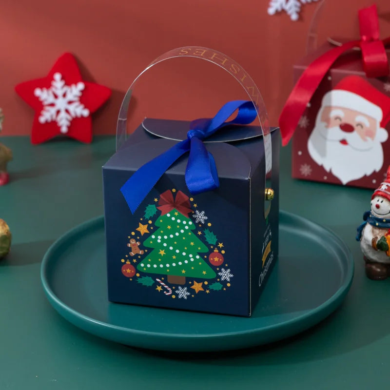 12pc Christmas Paper Gift Boxes with Window & Handle | Party Favors Holiday Gift Boxes Babs