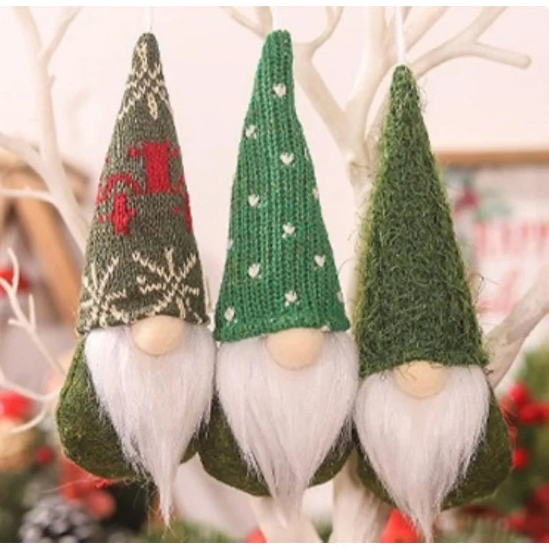 3pcs Christmas Hanging Gnome Ornaments | Santa Figurine Set Christmas Ornaments Babs