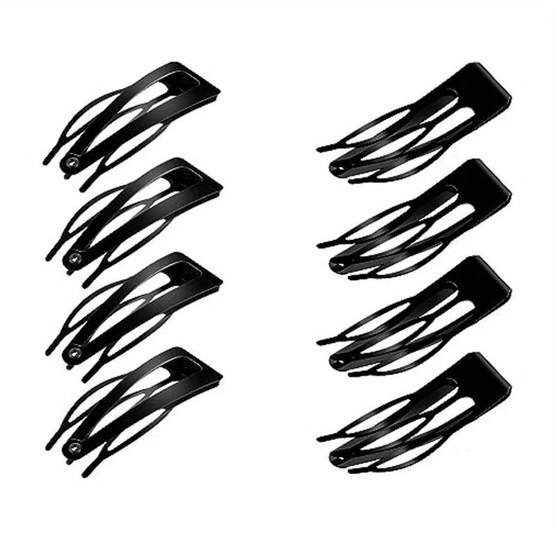 8Pcs 3 Prong Snap Hair Clips Water Drop Metal Barrettes Set Hair Clips Barrettes Babs Default Title